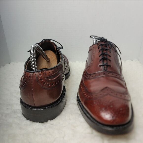 Allen Edmonds Cambridge Mens Shell Cordovan Shoes Size 9 Brown Wingtip Leather - Picture 7 of 11